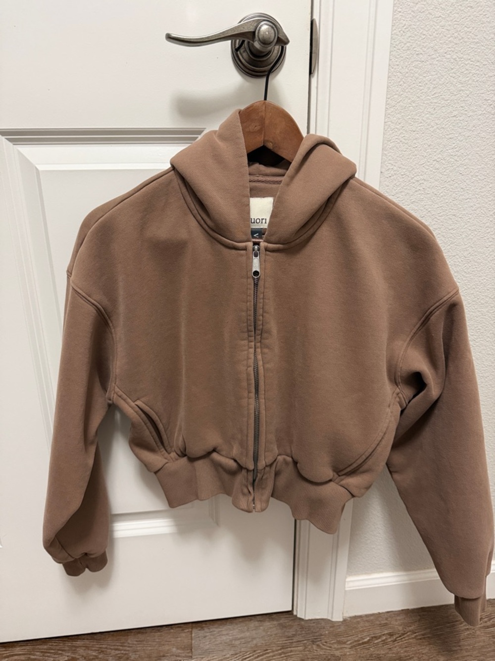 Vuori Restore Mini Full Zip Hoodie in Nutmeg